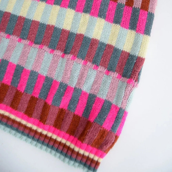 Vintage Coogi-Like Multi-Colour  Rectangular Shapes Knit Mockneck Sweater M - Picture 6 of 12